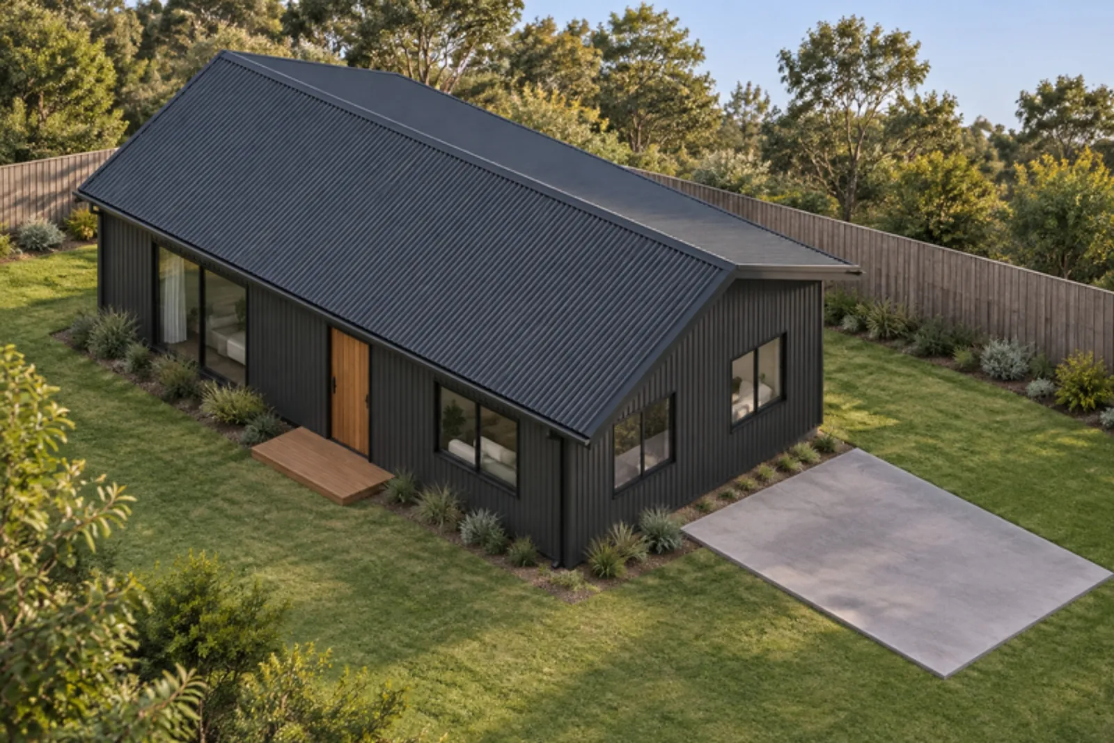 The Dot granny flat — Monument facade treatment