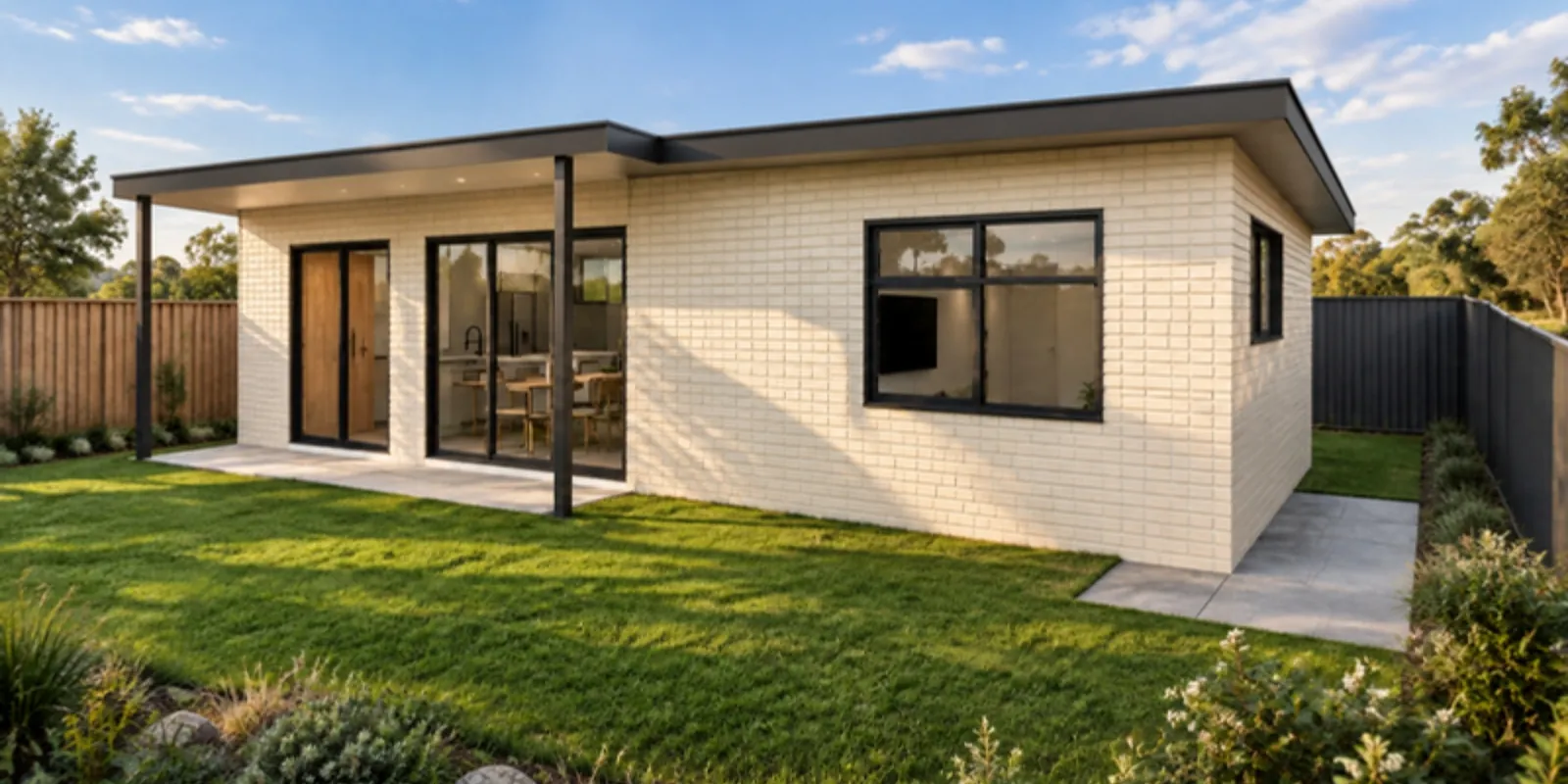 The Maude granny flat — Brick facade treatment