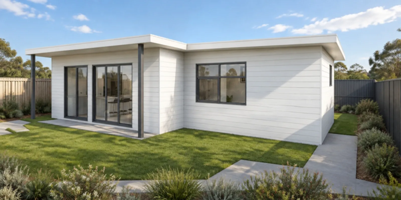 The Joyce granny flat — a one-bedroom with a 34 m² living room
