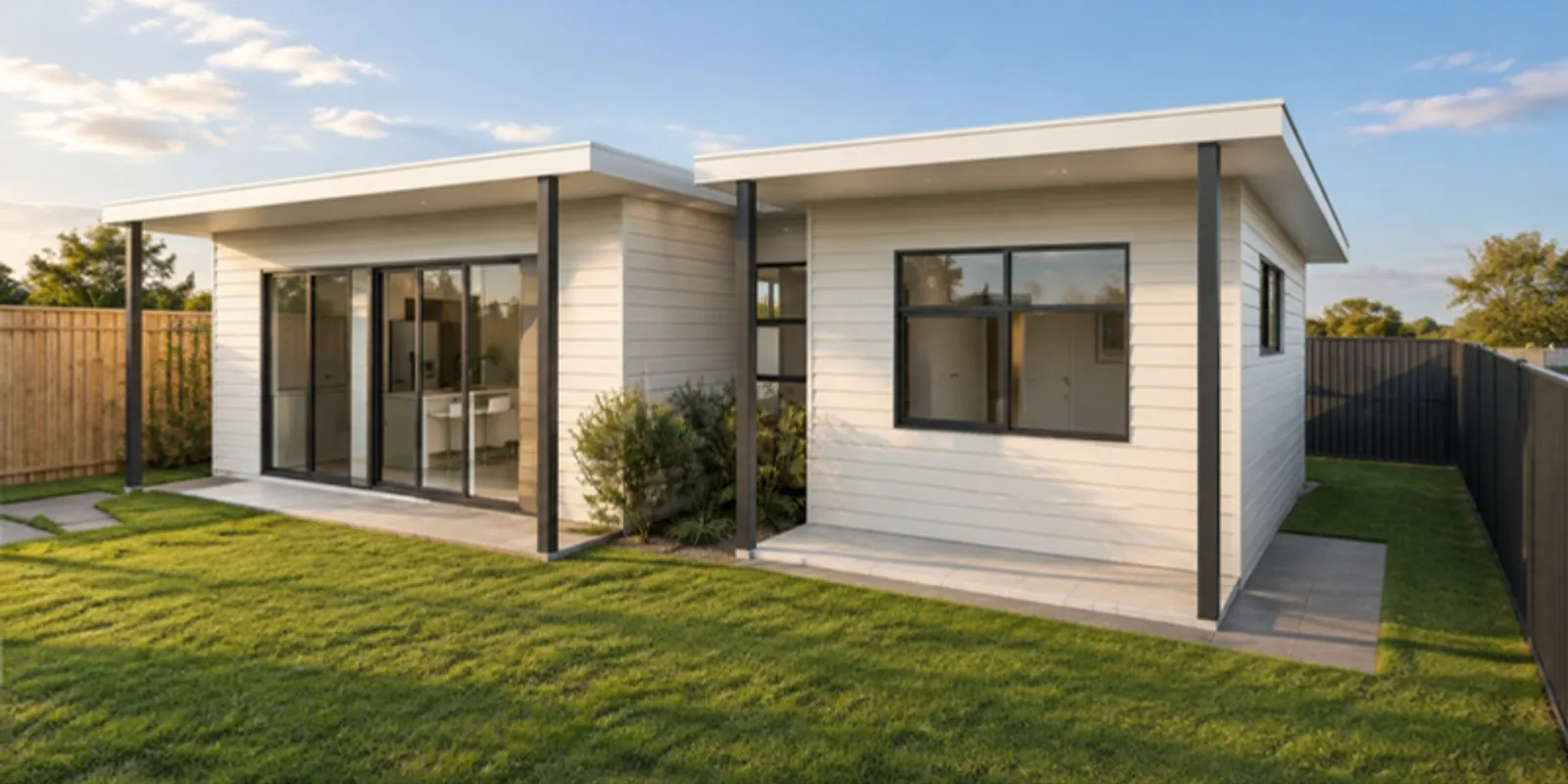 The Vera granny flat — one bedroom set around a planted courtyard