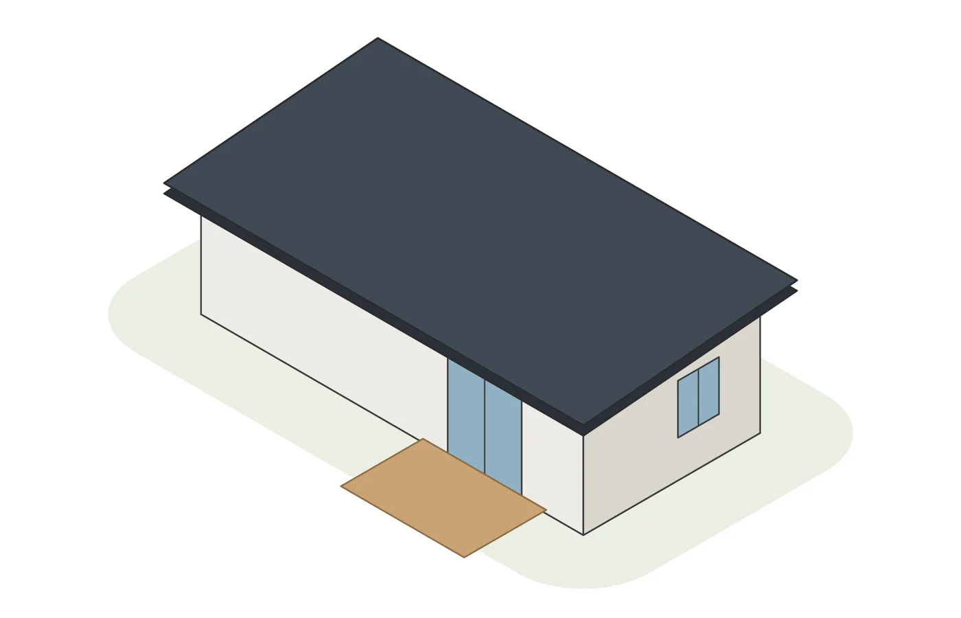 The Thelma granny flat — a proper one-bedroom in a 9 × 4 footprint